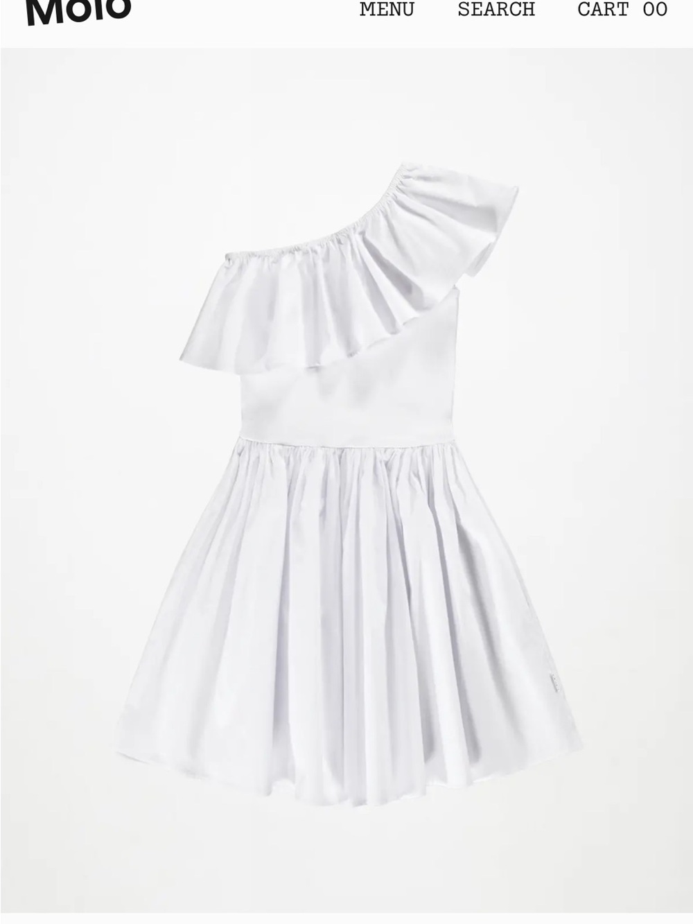Molo White One-Shoulder Ruffle  Dress